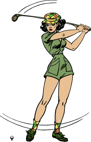 Female Golf Golfer Stickdatei