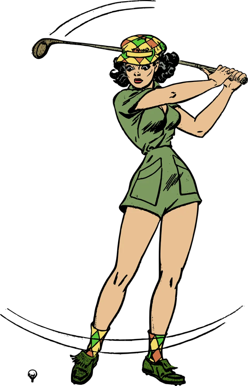 Female Golf Golfer Stickdatei – Sport