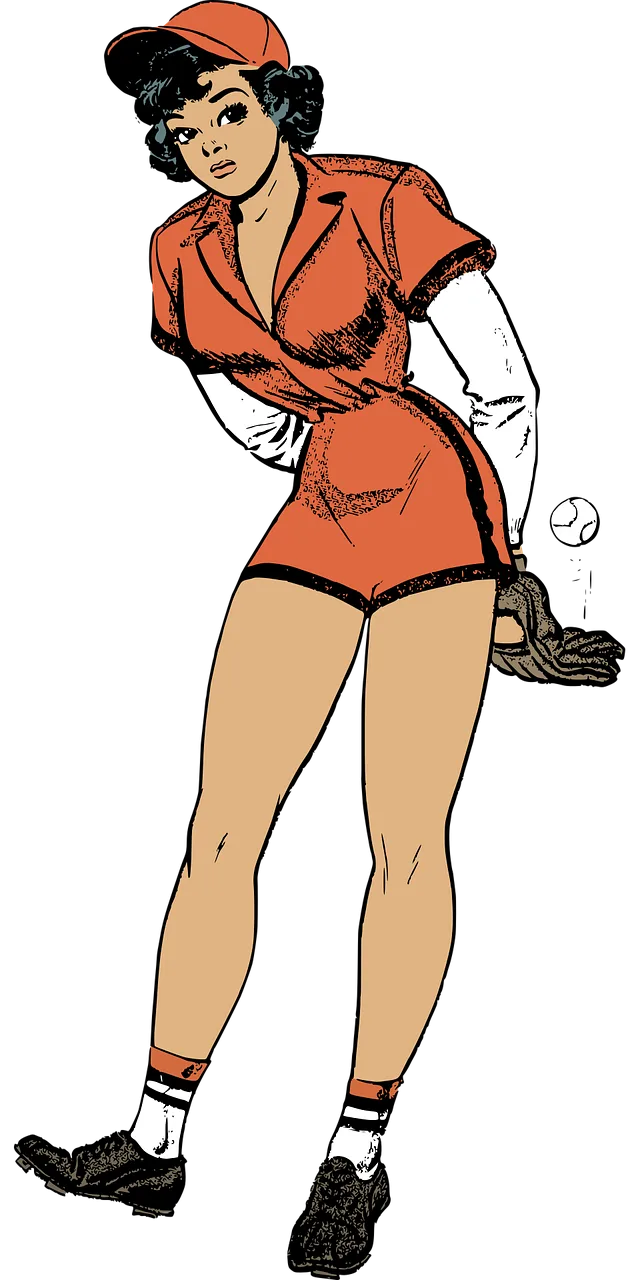 Baseball Female Pinup Stickdatei – Sport