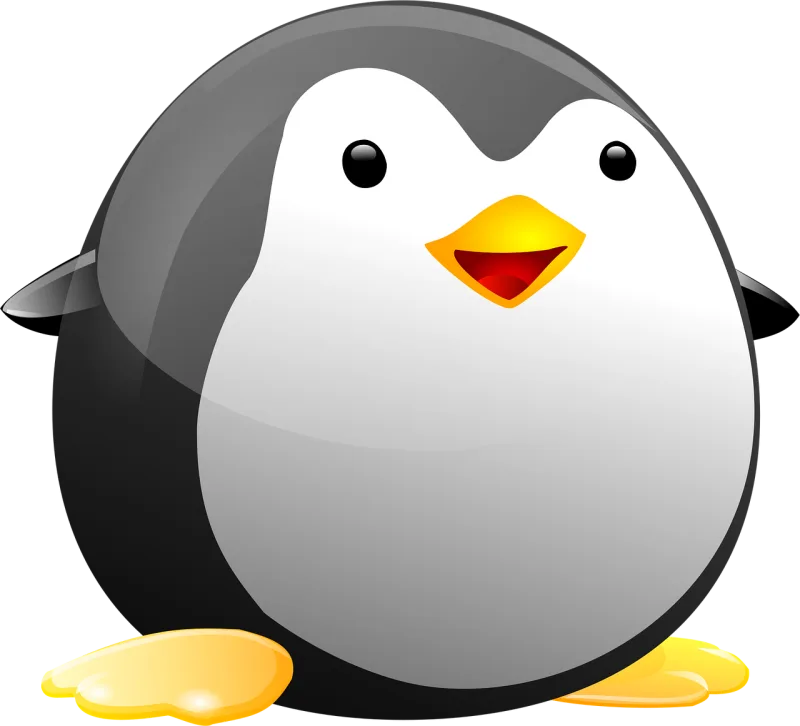 Black Linux Penguin Stickdatei – Tiere