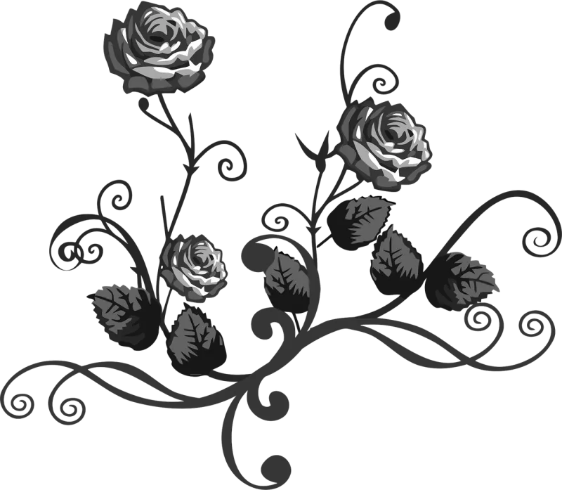 Abstract Rose flower Art Stickdatei – Blumen