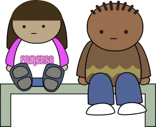 Bench Boy Cartoon Stickdatei