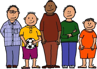 Ball Colour Five young boys Stickdatei