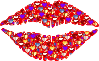 Heart Lips Kiss Stickdatei