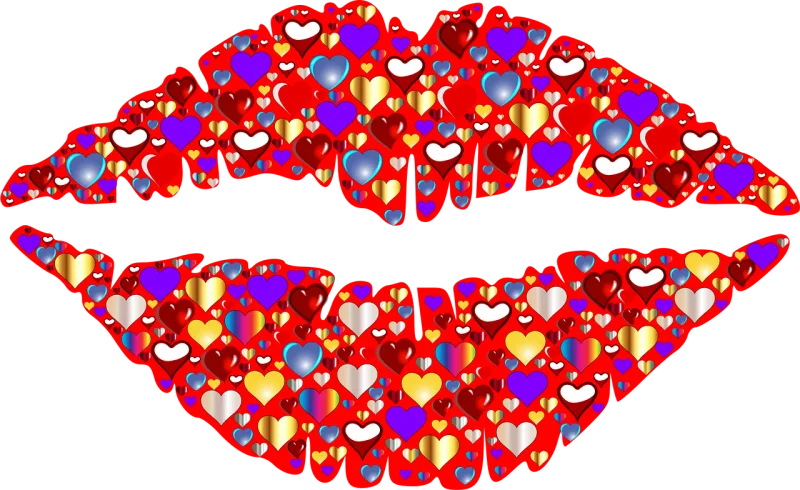 Heart Lips Kiss Stickdatei – Herzen & Liebe