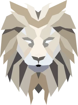 Polygonal Low poly Lion Stickdatei
