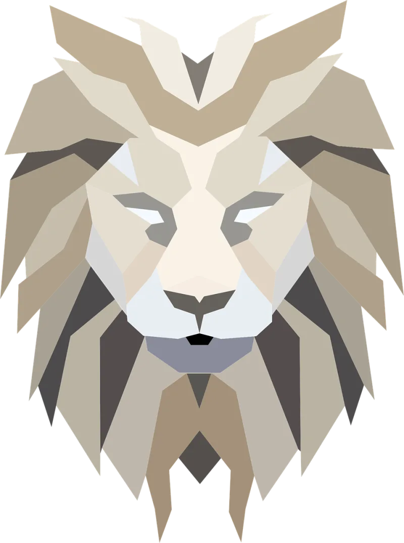 Polygonal Low poly Lion Stickdatei – Tiere