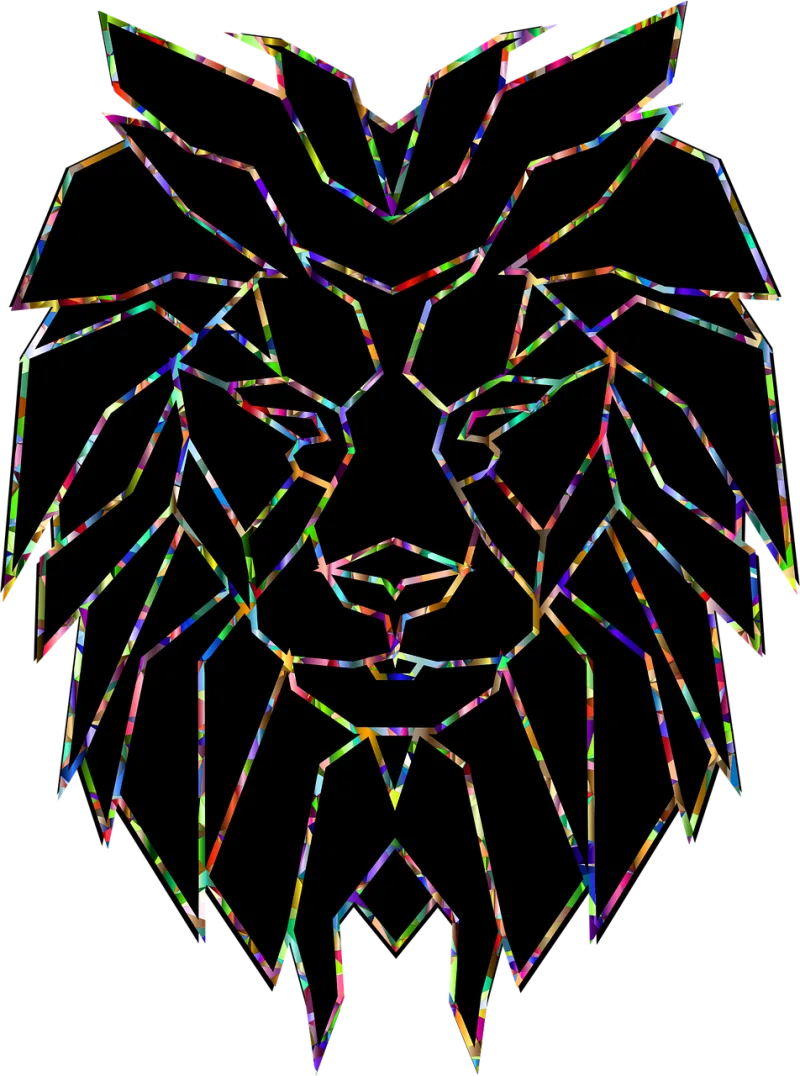 Polygonal Low poly Lion Stickdatei – Tiere