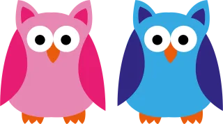Owl Blue Pink Stickdatei