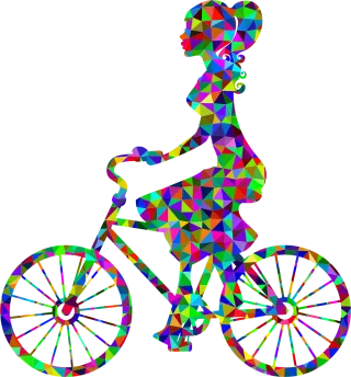 Girl Bike Bicycle Stickdatei