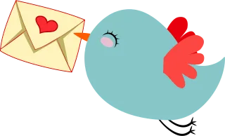 Animal Anthropomorphized Bird Stickdatei – Herzen & Liebe