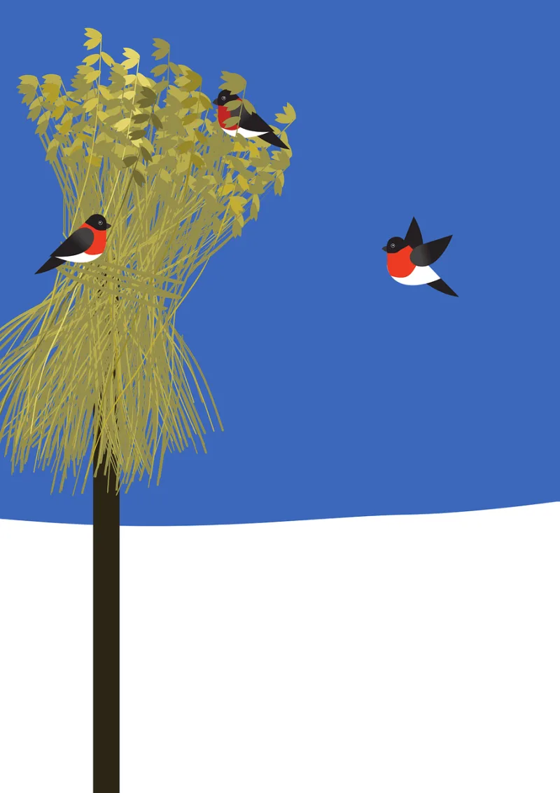 Christmas Sheaf Bullfinch Stickdatei – Tiere