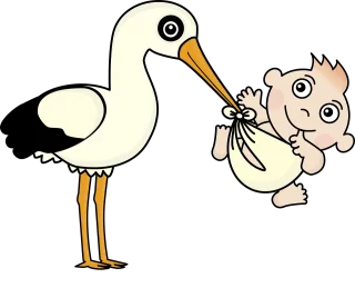Stork Baby Child Stickdatei