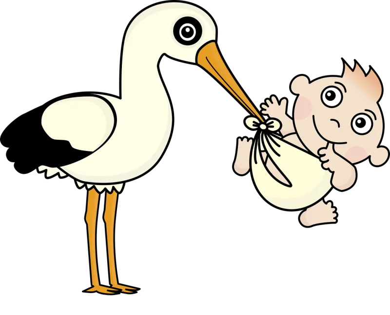 Stork Baby Child Stickdatei – Natur