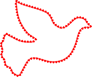 Abstract Art Bird Stickdatei – Herzen & Liebe