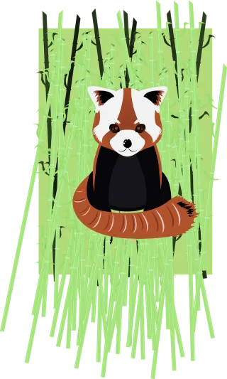 Red panda Bamboo Vector Stickdatei