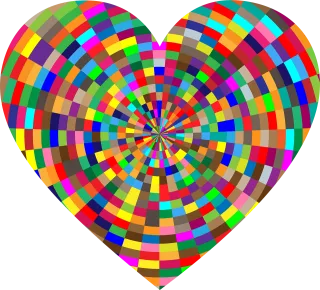 Colorful Chromatic Psychedelic Stickdatei – Herzen & Liebe