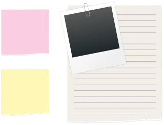 Note Polaroid Paperclip Stickdatei