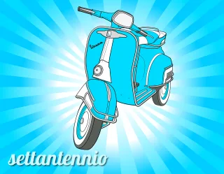 Vespa Scooter Retro Stickdatei