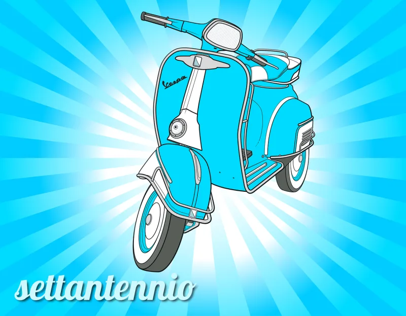 Vespa Scooter Retro Stickdatei – Fahrzeuge