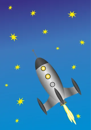 Rocket Spaceship Space travel Stickdatei