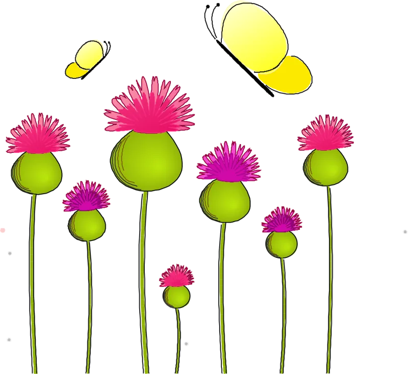 Anemone Nature Thistle Stickdatei – Blumen