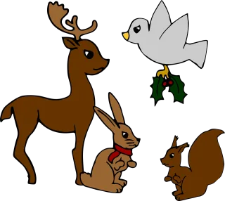 Christmas Animals Bird Stickdatei