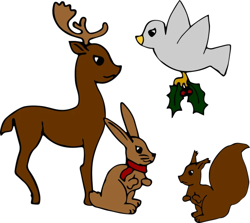 Christmas Animals Bird Stickdatei – Tiere