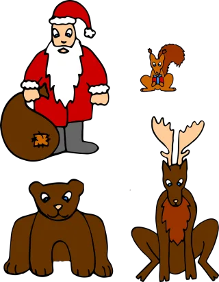 Winter Christmas Santa claus Stickdatei