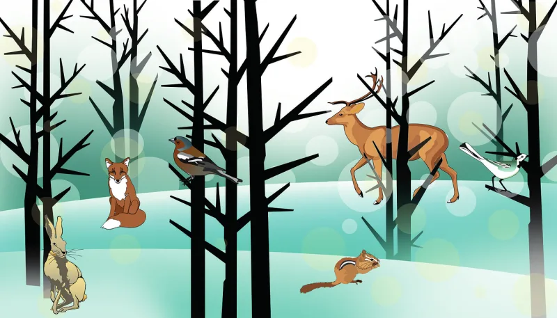 Forest Animals Winter Stickdatei – Tiere