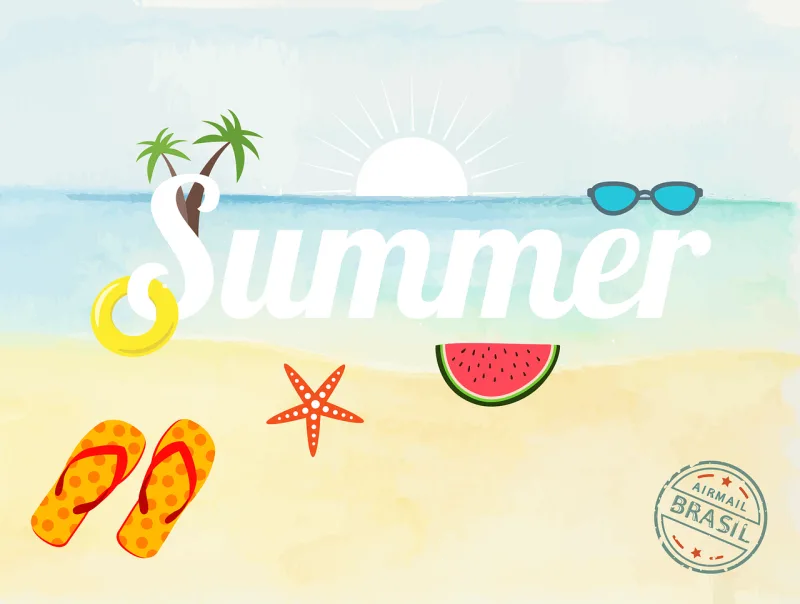 Summer Vacations Vacation Stickdatei – Natur