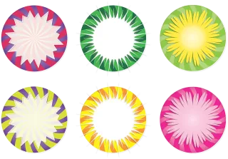 Burst Button Icon Stickdatei – Blumen