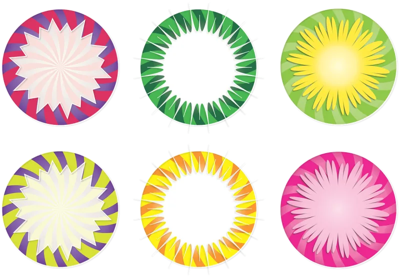 Burst Button Icon Stickdatei – Blumen