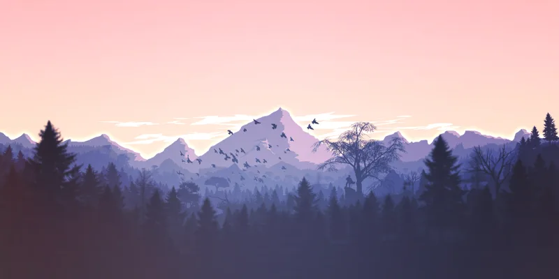 Mountains Panorama Forest Stickdatei – Natur