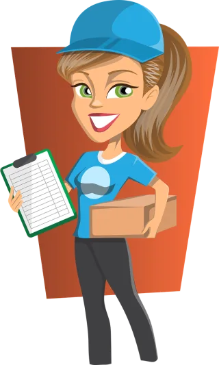 Delivery Girl Courier Stickdatei