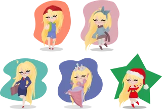 Chibi Girl Cartoon Stickdatei