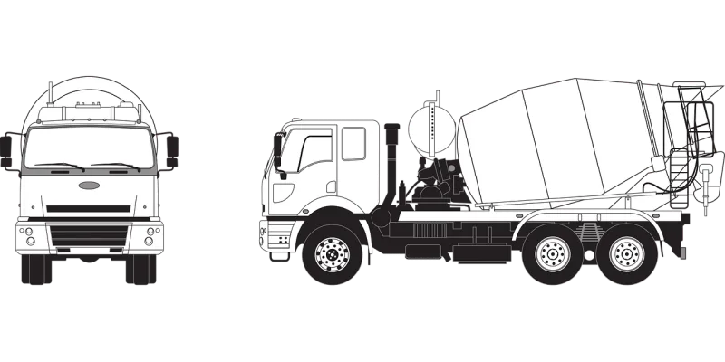Concrete mixer Auto Ford 69364 w Stickdatei – Fahrzeuge