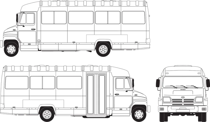Bus Bus zil Zil Stickdatei – Fahrzeuge