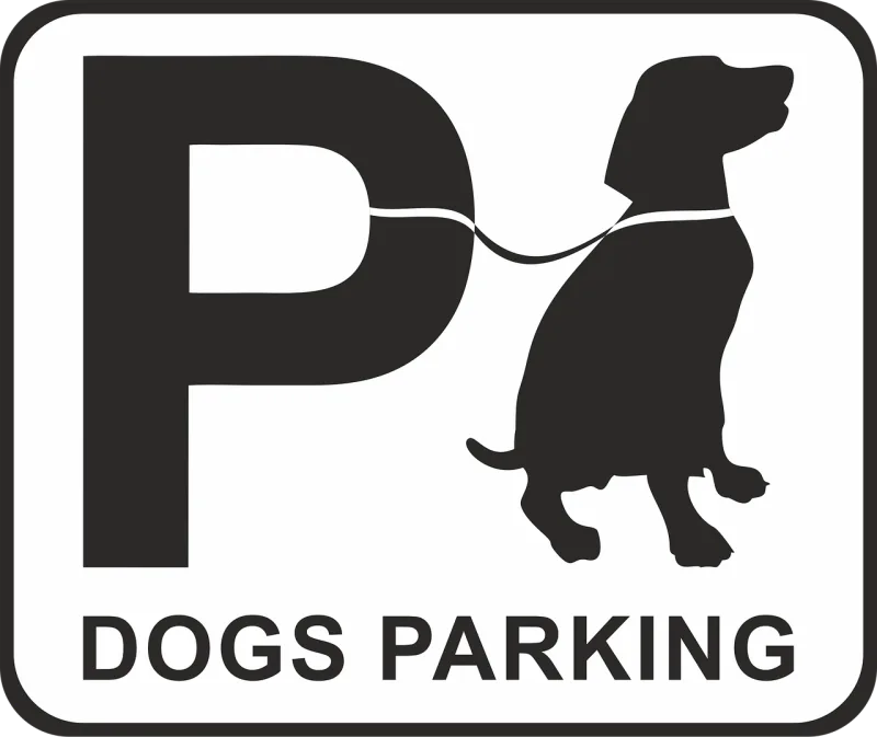 Parking spot Dog Dog parking Stickdatei – Tiere