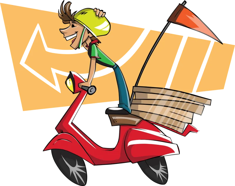 Delivery guy Boy Man Stickdatei – Essen & Trinken