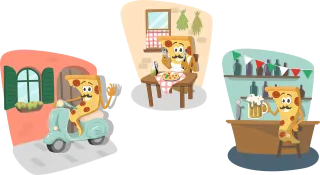 Pizza Slice of pizza Character Stickdatei