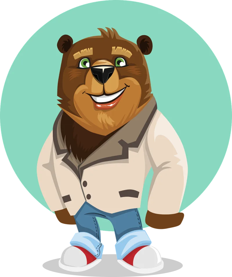 Bear Character Cute Stickdatei – Tiere
