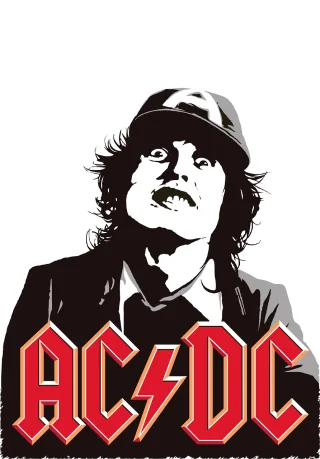 Print on t-shirt Ac dc Rock band Stickdatei