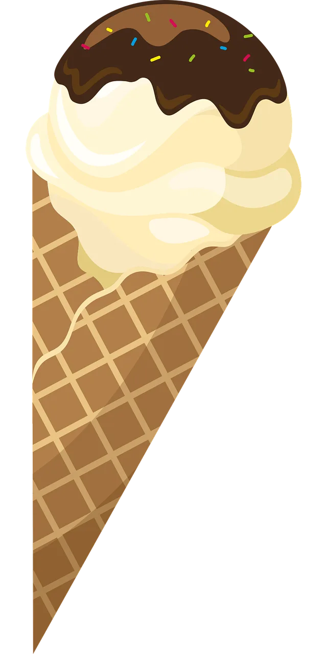 Ice cream Waffle Dessert Stickdatei – Essen & Trinken