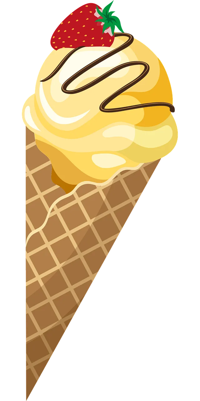 Ice cream Waffle Dessert Stickdatei – Essen & Trinken