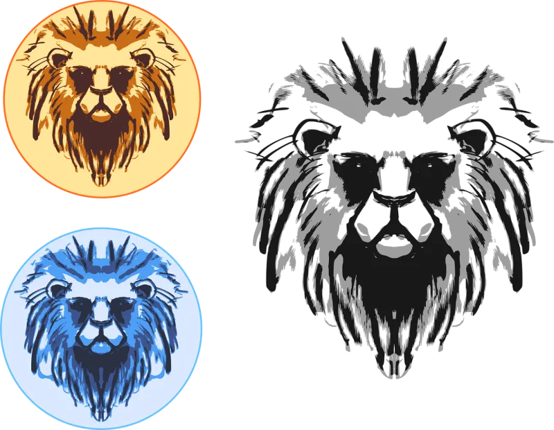 Lion Seal Stamp Stickdatei – Tiere