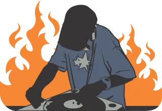 Deejay Fire Orange Stickdatei