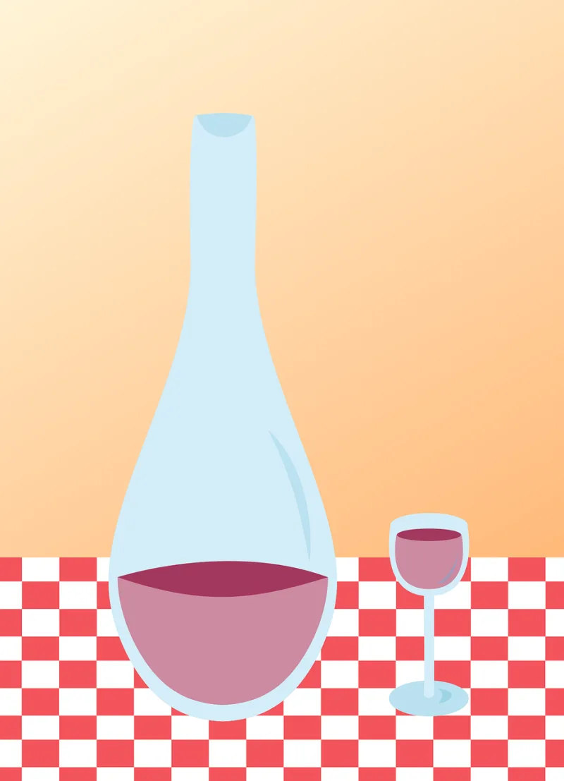 Wine Carafe Bottle Stickdatei – Essen & Trinken