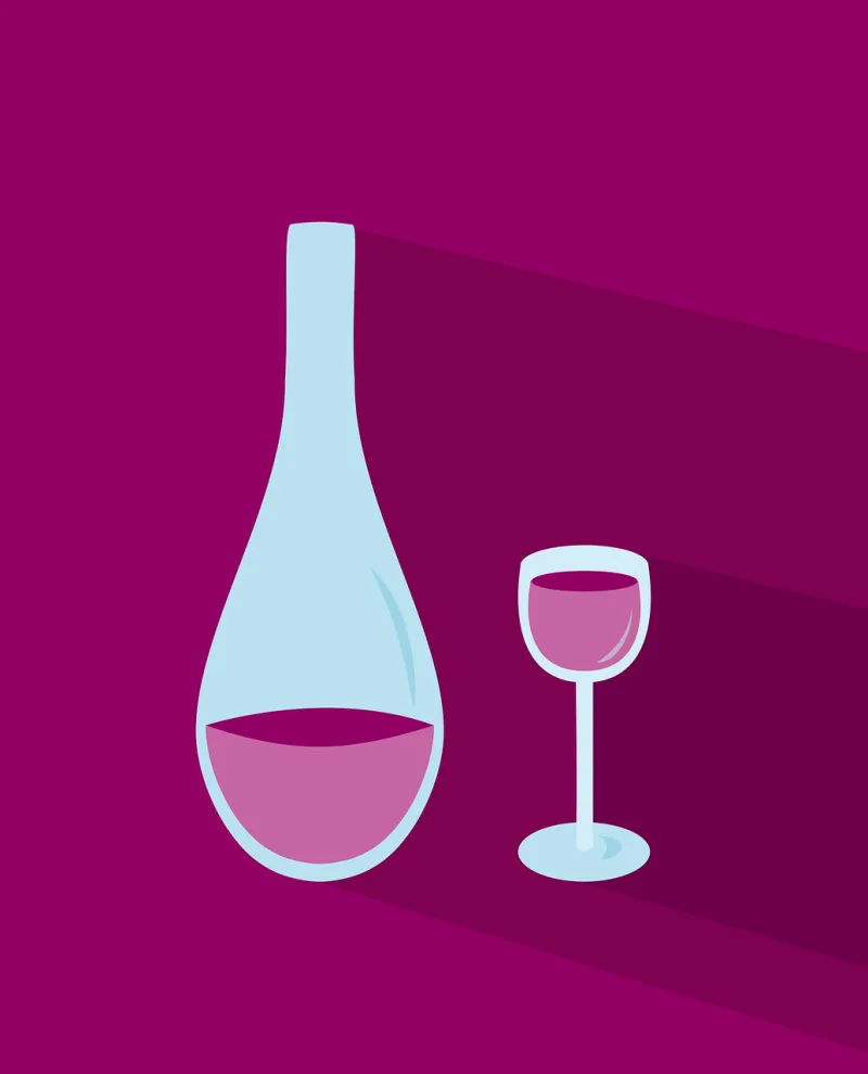 Bottle Glass Wine Stickdatei – Essen & Trinken