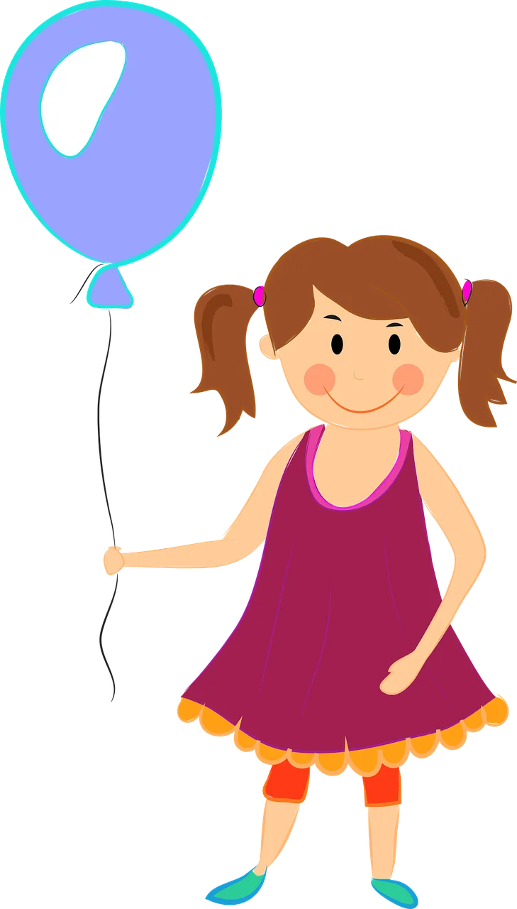 Little girl Girl Balloon Stickdatei – Kinder